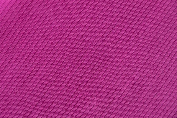 リブのコットン生地のテクスチャフクシア色 リブの綿の布や織物のパターンを閉じます オーガニック素材の質感の背景 — ストック写真