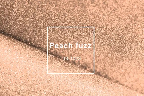 Fuzz Pêche Couleur Année Vague Brillant Texture Papier Paillettes Tissu Photos De Stock Libres De Droits