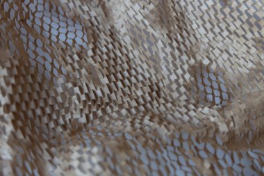 Güvenli ulaşım için kıvrımlı kahverengi kağıt dokusu, çevresel ambalaj konsepti. Ekolojik arkaplan. 