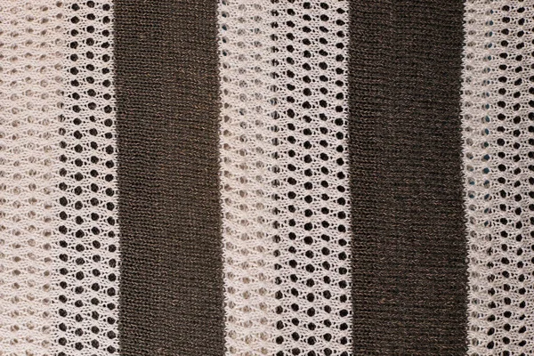 Brown Striped Fabric Texture Background Machine Knitted — Stock Photo, Image