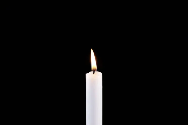 Палаюча Свічка Ізольована Чорному Фоні — стокове фото