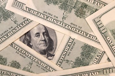 Amerikan doları banknotları. Arkaplan, paradan doku