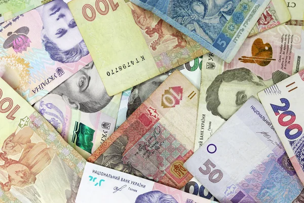 Achtergrond Textuur Van Het Geld Oekraïense Bankbiljetten Uah Hrn Gryvna — Stockfoto
