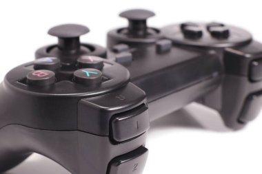 wireless gamepad isolated on white, computer games concept