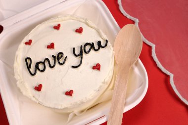 Trendy bento cake or cake with Love You text, valentine's day or birthday gift