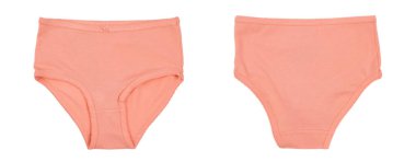 Baby colored panties, front and back view isolated on white