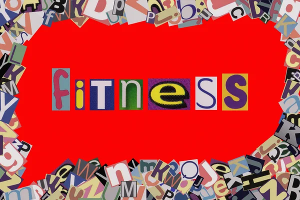 word fitness from cut newspaper letters into a speech bubble from magazine letters