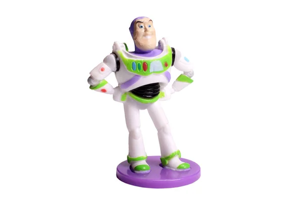 Magdalinovka Oekraïne Maart 2022 Buzz Lightyear Robot Speelgoed Geïsoleerd Wit — Stockfoto