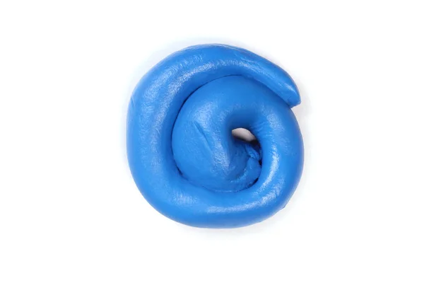 Boucle Plasticine Bleue Isolée Sur Blanc — Photo
