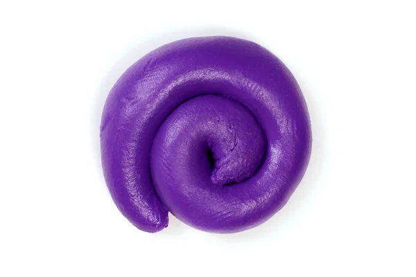 白色に分離された紫色のプラスチックカール — ストック写真
