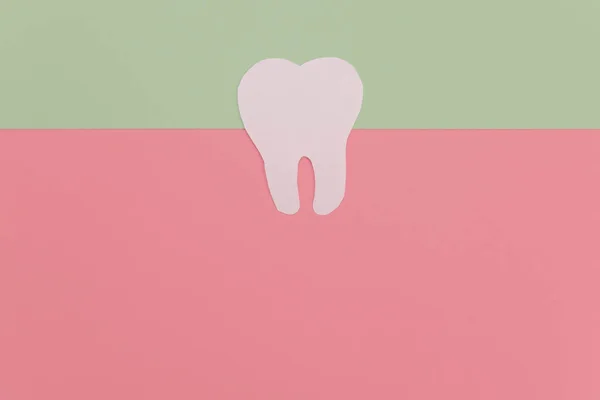 Λευκό Χάρτινο Δόντι Οδοντιατρική Οδοντιατρική Περίθαλψη Αντίγραφο Χώρου Για Κείμενο — Φωτογραφία Αρχείου