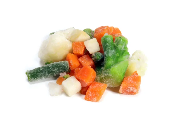 Manciata Verdure Fresche Congelate Sfondo Bianco — Foto Stock