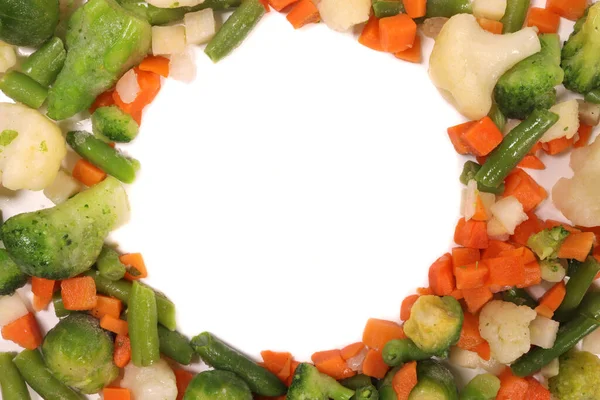 Bingkai Dari Campuran Sayuran Beku Ruang Penyalinan Untuk Teks — Stok Foto