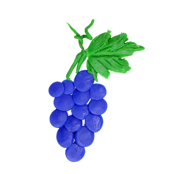 Plasticine Druiven Geïsoleerd Wit — Stockfoto