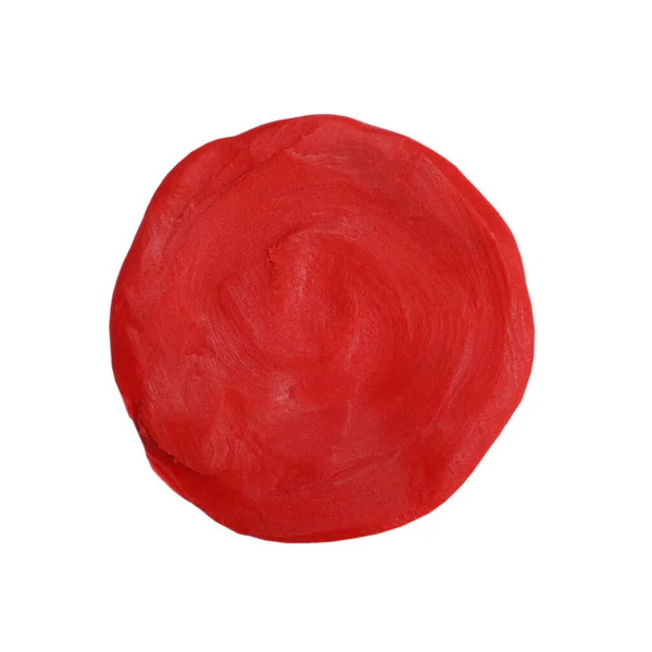 Círculo Plasticina Vermelha Isolado Branco — Fotografia de Stock