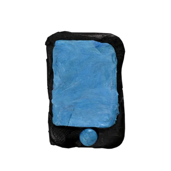 Plasticine Phone Tablet Isolated White — Stock Photo, Image