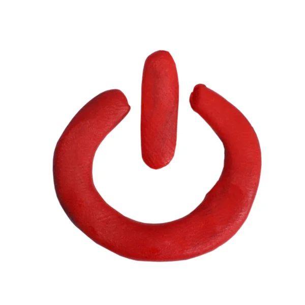 Power Taste Logo Knetgummi Symbol Isoliert Auf Weißem Hintergrund — Stockfoto