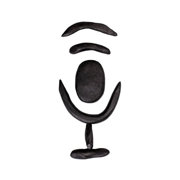 Вивіска Іконка Мікрофона Пластиліну Ізольовані Білому — стокове фото