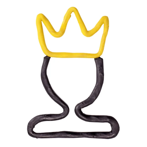 Man Krona Plasticine Figur Isolerad Vit — Stockfoto