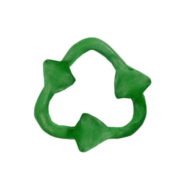 Plastilin Recycling Symbol Zeichen Für Ökologie Und Papierrecycling — Stockfoto