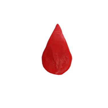 Plastik kan damlası beyaza izole edilmiş.