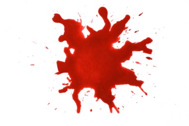 Blood drops, splatter or puddle isolated on white clipart