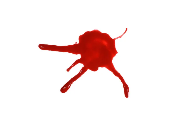 Roter Blutfleck Isoliert Auf Weißem Heimverletzungskonzept — Stockfoto