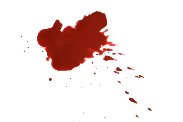血の飛沫白に隔離された滴 労働災害の概念 — ストック写真