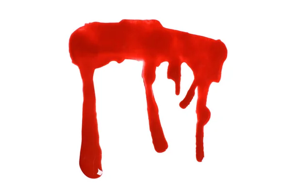 Кров Яна Калюжа Смугами Ізольована Білому — стокове фото
