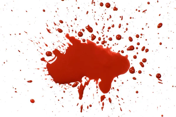Червона Пляма Крові Ізольована Білому — стокове фото