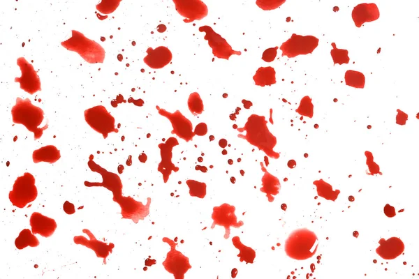 Blood Drops Isolated White — Stock Photo, Image