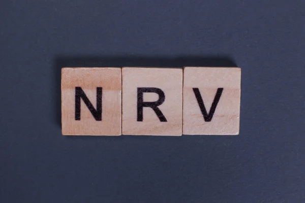 stock image NRV Net realizable value from wooden letters on a gray background