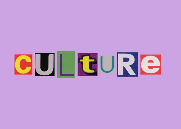 Κουλτούρα Λέξη Από Κομμένα Περιοδικό Χρωματιστά Γράμματα — Φωτογραφία Αρχείου