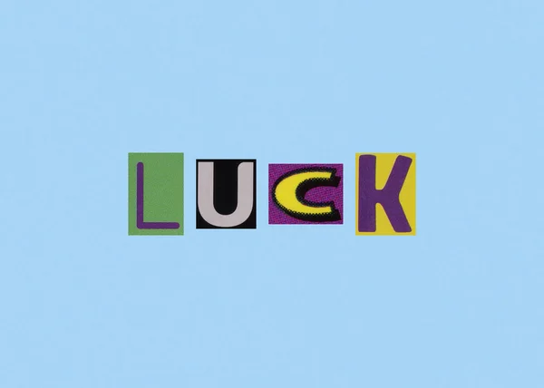 luck word, collage from clippings with newspaper and magazine letters