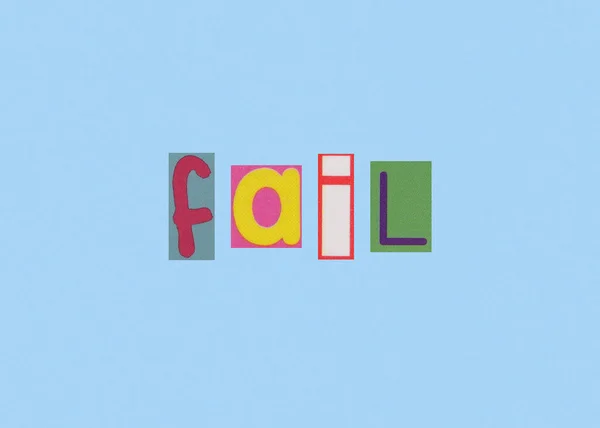 Fail Word Collage Clippings Newspaper Magazine Letters — Stock Photo, Image