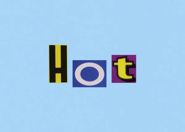 Hot Word Collage Ritagli Con Lettere Giornali Riviste — Foto Stock
