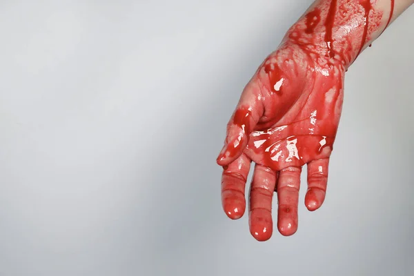 Mão Sangrenta Conceito Homicídio Maníaco Série Violência — Fotografia de Stock