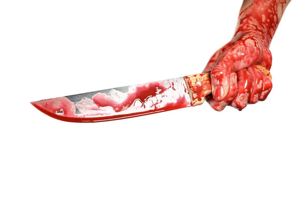 Krvavý Nůž Ruce Koncept Násilí Vraždy Vraha — Stock fotografie