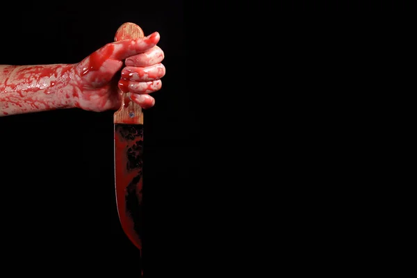 Sangrienta Mano Mano Concepto Violencia Doméstica Asesinato Asesino Serie Espacio — Foto de Stock