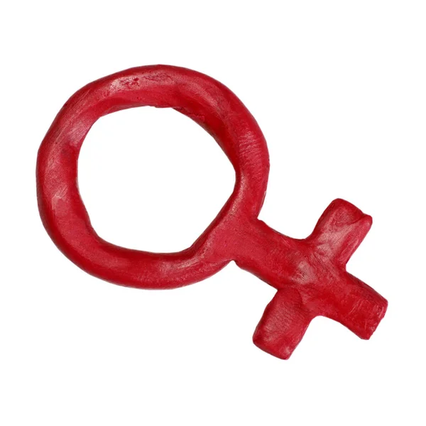 Zeichen Symbol Der Weiblichkeit Weibliches Geschlecht Aus Knetmasse Isoliert Auf — Stockfoto
