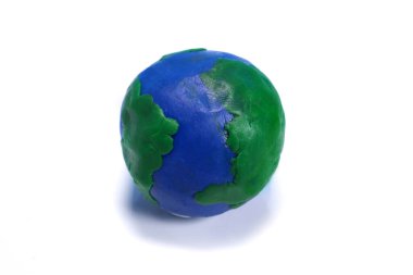 hamuru seyyare yerküre beyaz zemin üzerine