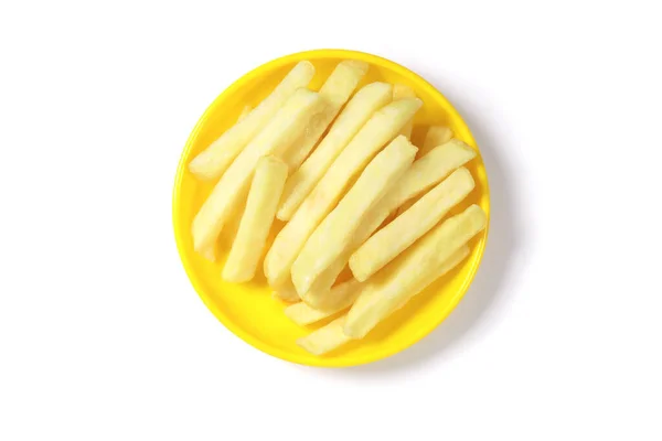 Tabakta Patates Kızartması Beyaz Fast Food Konseptinde Izole Edilmiş — Stok fotoğraf