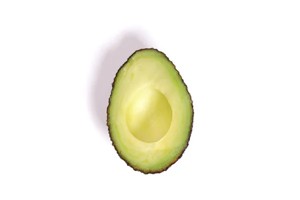 Half Avocado Hass Geïsoleerd Wit — Stockfoto