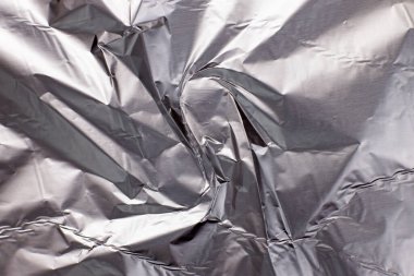Arkaplan veya doku için buruşmuş alüminyum folyo