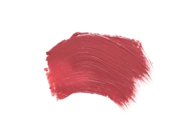 Beyaz arkaplanda Burgundy ruj lekesi izole edildi