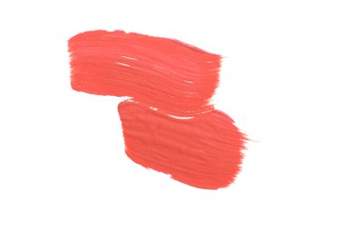 Beyaz arka planda boya izi. Makyaj lekesi örneği