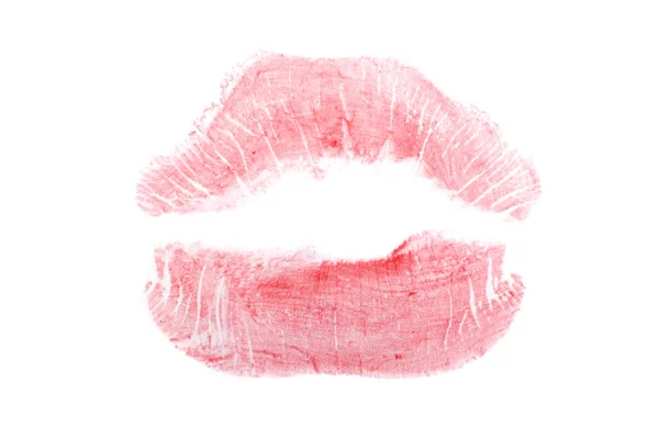 Kiss Print Red Lipstick Isolated White — Stock Photo, Image