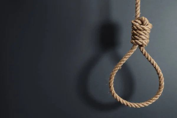 Laço Corda Para Pendurar Pena Morte Conceito Suicídio — Fotografia de Stock