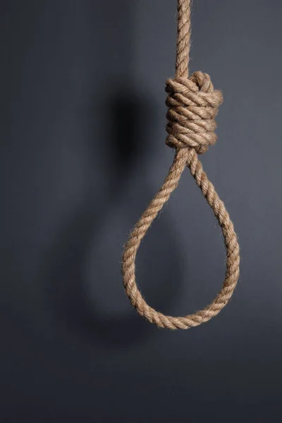 Laço Corda Para Pendurar Pena Morte Conceito Suicídio — Fotografia de Stock