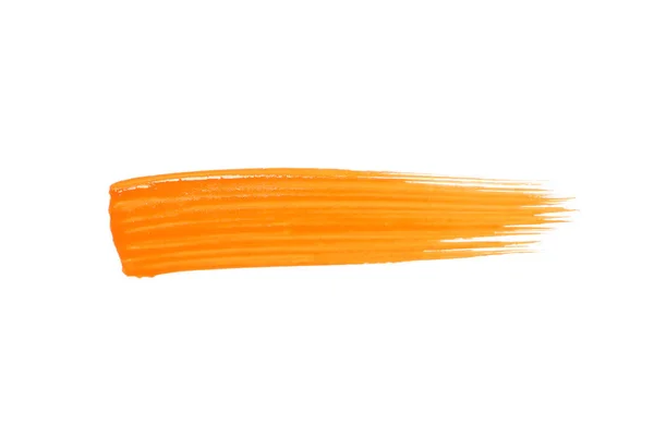 Narancssárga Festék Kenet Izolált Fehér Stock Kép